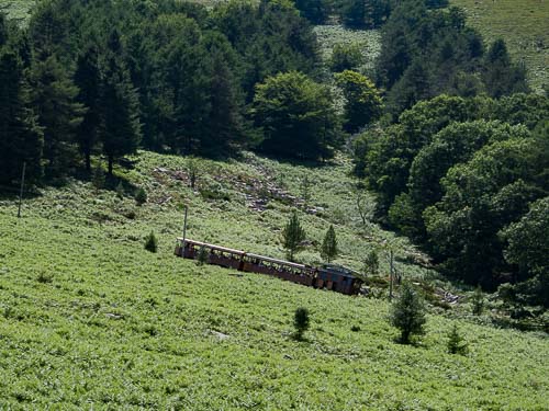 ラ リューヌ山の山岳鉄道の車窓景色